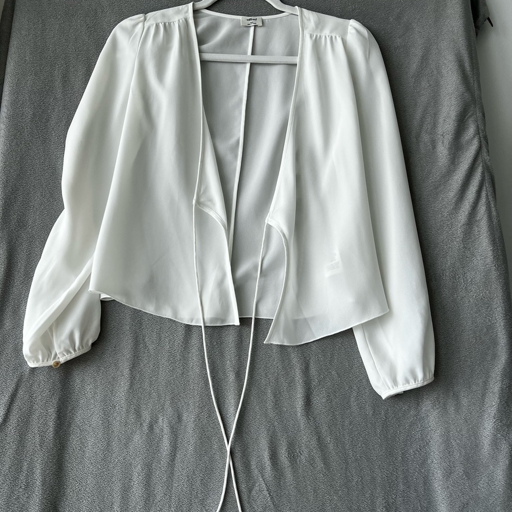Wilfred Cream Tie-Front Blouse - Picture 6 of 7